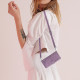 For Samsung Galaxy S24+ Skin Feel Stripe Pattern Leather Phone Case with Long Lanyard(Purple)