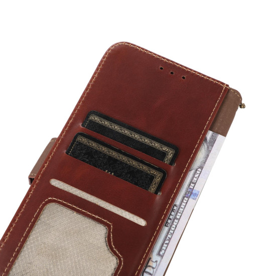 For Samsung Galaxy S24+ Crazy Horse Top Layer Cowhide Leather Phone Case(Brown)