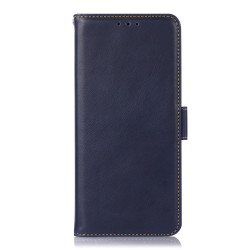 For Samsung Galaxy S24+ Crazy Horse Top Layer Cowhide Leather Phone Case(Blue)