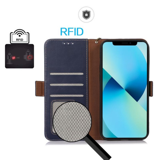 For Samsung Galaxy S24+ Crazy Horse Top Layer Cowhide Leather Phone Case(Blue)