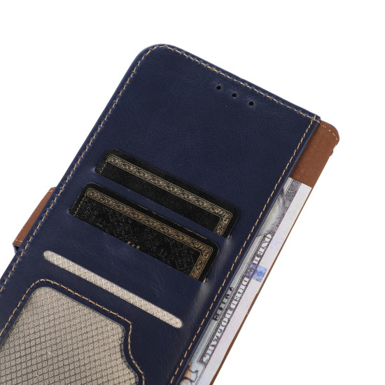 For Samsung Galaxy S24+ Crazy Horse Top Layer Cowhide Leather Phone Case(Blue)