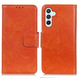 For Samsung Galaxy S24+ 5G Nappa Texture Leather Phone Case(Orange)