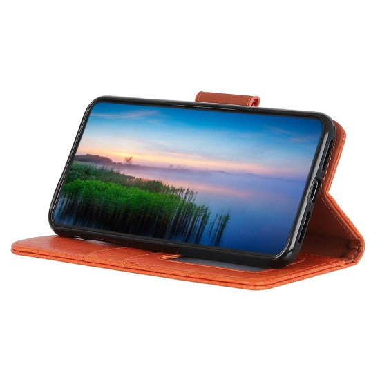 For Samsung Galaxy S24+ 5G Nappa Texture Leather Phone Case(Orange)