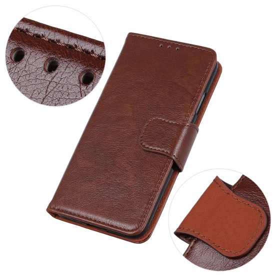 For Samsung Galaxy S24+ 5G Nappa Texture Leather Phone Case(Brown)