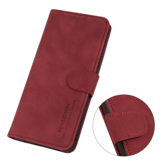 For Samsung Galaxy S24+ 5G KHAZNEH Matte Texture Leather Phone Case(Red)