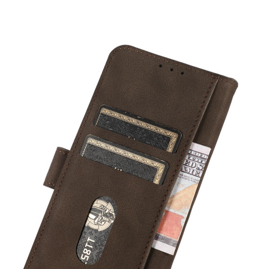 For Samsung Galaxy S24+ 5G KHAZNEH Matte Texture Leather Phone Case(Brown)