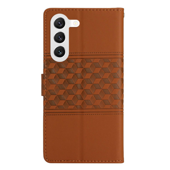 For Samsung Galaxy S24+ 5G Diamond Embossed Skin Feel Leather Phone Case(Brown)