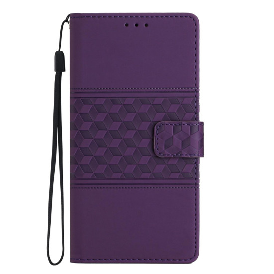 For Samsung Galaxy S24+ 5G Diamond Embossed Skin Feel Leather Phone Case(Purple)