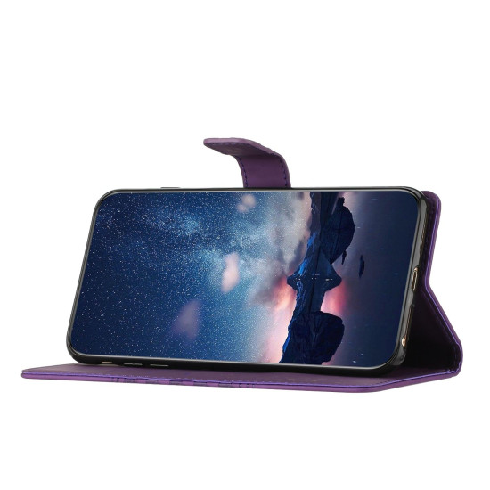 For Samsung Galaxy S24+ 5G Diamond Embossed Skin Feel Leather Phone Case(Purple)