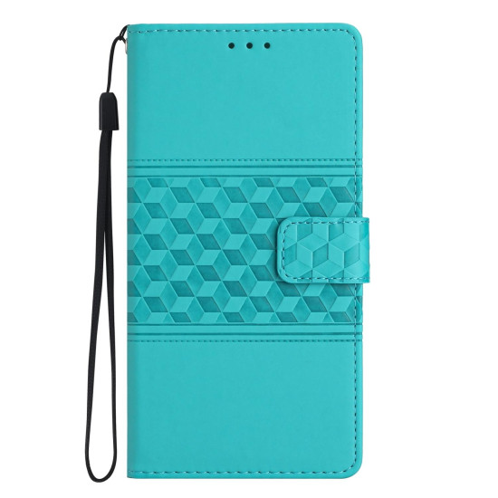 For Samsung Galaxy S24+ 5G Diamond Embossed Skin Feel Leather Phone Case(Blue)