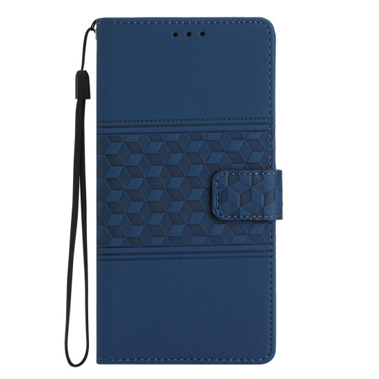 For Samsung Galaxy S24+ 5G Diamond Embossed Skin Feel Leather Phone Case(Dark Blue)