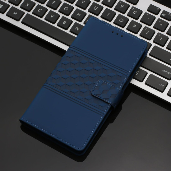 For Samsung Galaxy S24+ 5G Diamond Embossed Skin Feel Leather Phone Case(Dark Blue)