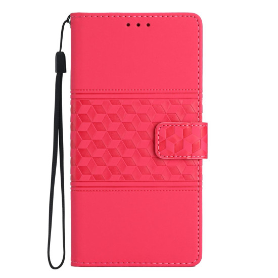 For Samsung Galaxy S24+ 5G Diamond Embossed Skin Feel Leather Phone Case(Red)