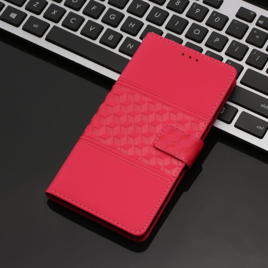 For Samsung Galaxy S24+ 5G Diamond Embossed Skin Feel Leather Phone Case(Red)
