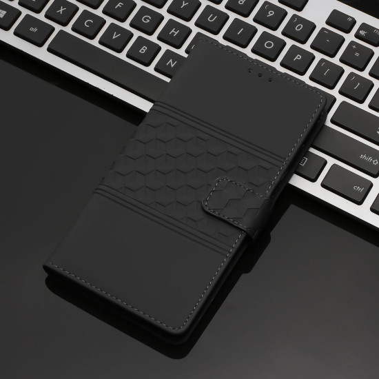 For Samsung Galaxy S24+ 5G Diamond Embossed Skin Feel Leather Phone Case(Black)