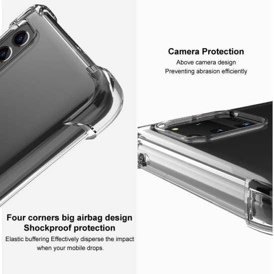 For Samsung Galaxy S24+ 5G imak Shockproof Airbag TPU Phone Case(Transparent Black)