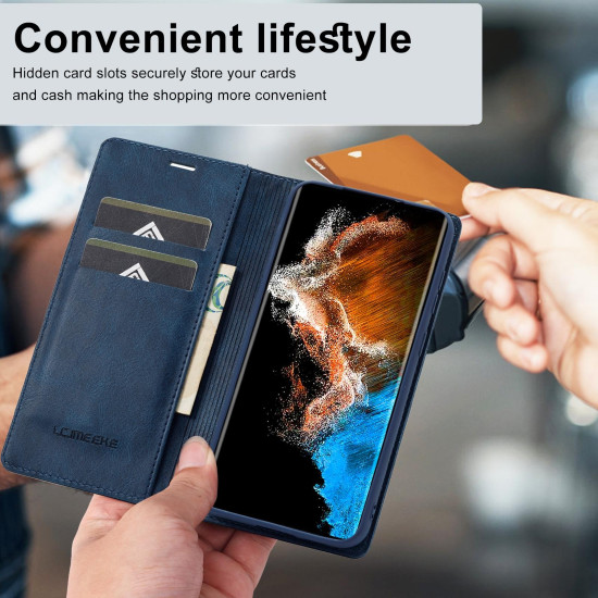 For Samsung Galaxy S24+ LC.IMEEKE RFID Anti-theft Leather Phone Case(Blue)
