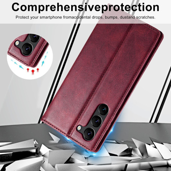For Samsung Galaxy S24+ LC.IMEEKE RFID Anti-theft Leather Phone Case(Red)