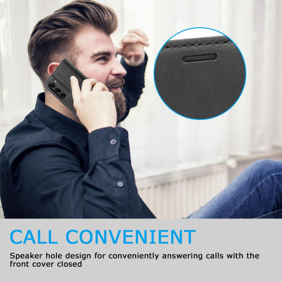 For Samsung Galaxy S24+ 5G LC.IMEEKE Strong Magnetism Microfiber Leather Phone Case(Black)