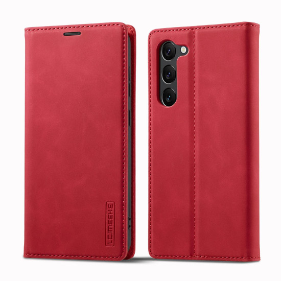 For Samsung Galaxy S24+ 5G LC.IMEEKE Strong Magnetism Microfiber Leather Phone Case(Red)