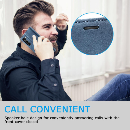For Samsung Galaxy S24+ 5G LC.IMEEKE Strong Magnetism Microfiber Leather Phone Case(Blue)