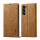 For Samsung Galaxy S24+ 5G LC.IMEEKE Strong Magnetism Microfiber Leather Phone Case(Brown)