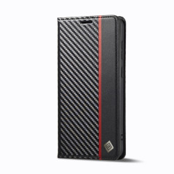 For Samsung Galaxy S24+ 5G LC.IMEEKE Carbon Fiber Leather Phone Case(Vertical Black)