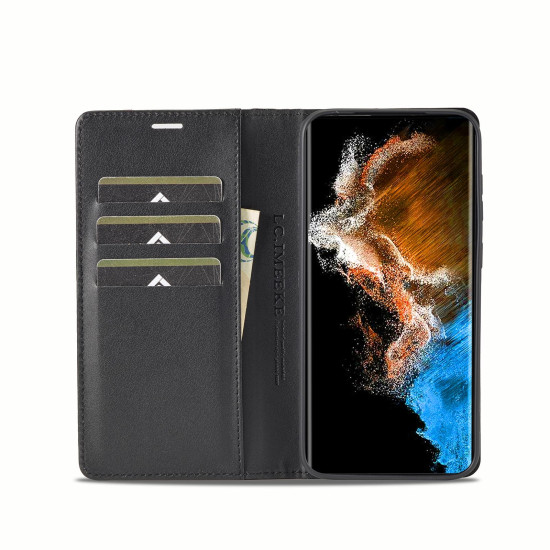For Samsung Galaxy S24+ 5G LC.IMEEKE Carbon Fiber Leather Phone Case(Horizontal Black)
