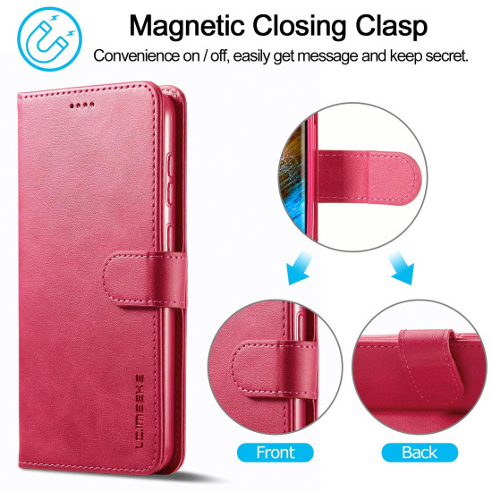 For Samsung Galaxy S24+ 5G LC.IMEEKE Calf Texture Leather Phone Case(Red)