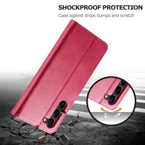 For Samsung Galaxy S24+ 5G LC.IMEEKE Calf Texture Leather Phone Case(Red)