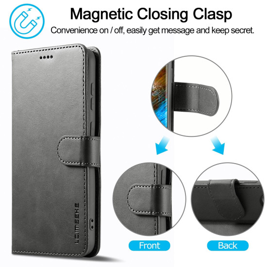 For Samsung Galaxy S24+ 5G LC.IMEEKE Calf Texture Leather Phone Case(Grey)