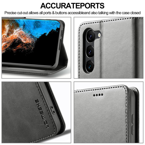 For Samsung Galaxy S24+ 5G LC.IMEEKE Calf Texture Leather Phone Case(Grey)