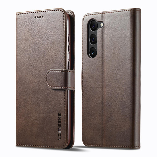 For Samsung Galaxy S24+ 5G LC.IMEEKE Calf Texture Leather Phone Case(Coffee)
