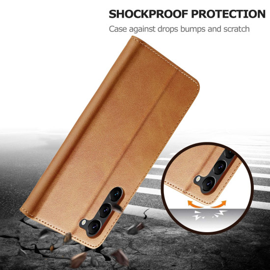For Samsung Galaxy S24+ 5G LC.IMEEKE Calf Texture Leather Phone Case(Brown)