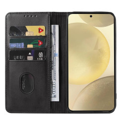 For Samsung Galaxy S24+ 5G Magnetic Closure Leather Phone Case(Black)
