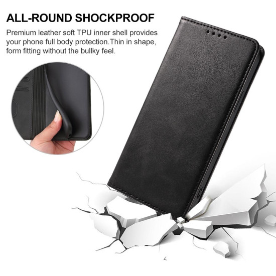 For Samsung Galaxy S24+ 5G Magnetic Closure Leather Phone Case(Black)