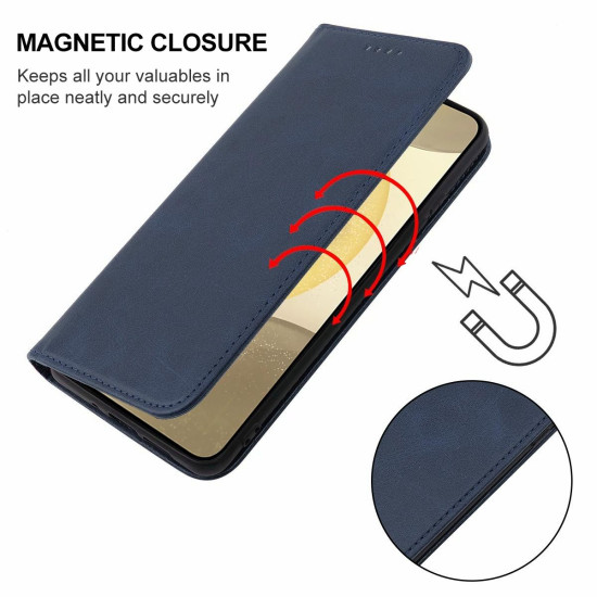 For Samsung Galaxy S24+ 5G Magnetic Closure Leather Phone Case(Blue)