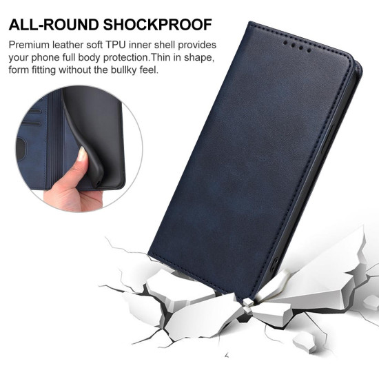 For Samsung Galaxy S24+ 5G Magnetic Closure Leather Phone Case(Blue)