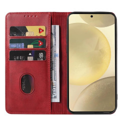 For Samsung Galaxy S24+ 5G Magnetic Closure Leather Phone Case(Red)