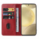 For Samsung Galaxy S24+ 5G Magnetic Closure Leather Phone Case(Red)