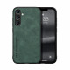For Samsung Galaxy S24+ 5G Skin Feel Magnetic Leather Back Phone Case(Green)