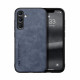 For Samsung Galaxy S24+ 5G Skin Feel Magnetic Leather Back Phone Case(Blue)