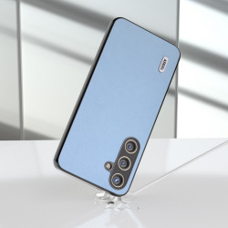 For Samsung Galaxy S24+ 5G ABEEL Arashi Texture PU Phone Case(Curtain Blue)