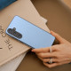 For Samsung Galaxy S24+ 5G ABEEL Arashi Texture PU Phone Case(Curtain Blue)