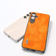 For Samsung Galaxy S24+ 5G ABEEL Dual Color Lichi Texture PU Phone Case(Orange)