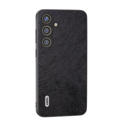 For Samsung Galaxy S24+ 5G ABEEL Dual Color Lichi Texture PU Phone Case(Black)
