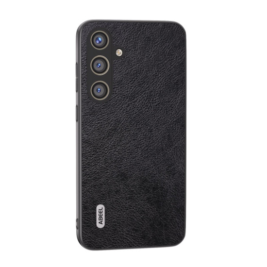 For Samsung Galaxy S24+ 5G ABEEL Dual Color Lichi Texture PU Phone Case(Black)