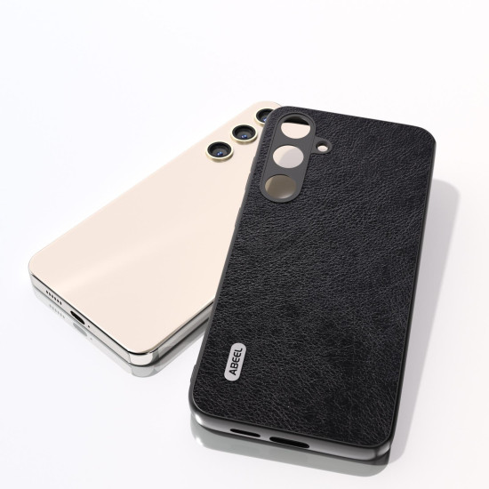For Samsung Galaxy S24+ 5G ABEEL Dual Color Lichi Texture PU Phone Case(Black)