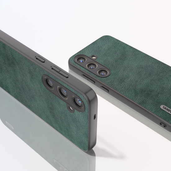 For Samsung Galaxy S24+ 5G ABEEL Dual Color Lichi Texture PU Phone Case(Green)