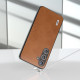 For Samsung Galaxy S24+ 5G ABEEL Dual Color Cowhide Texture PU Phone Case(Brown)